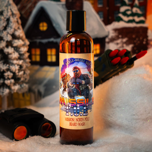 Missile Toe - Beard Wash - Red Holly Berries, Crisp Pinecones, Blackberry Puree