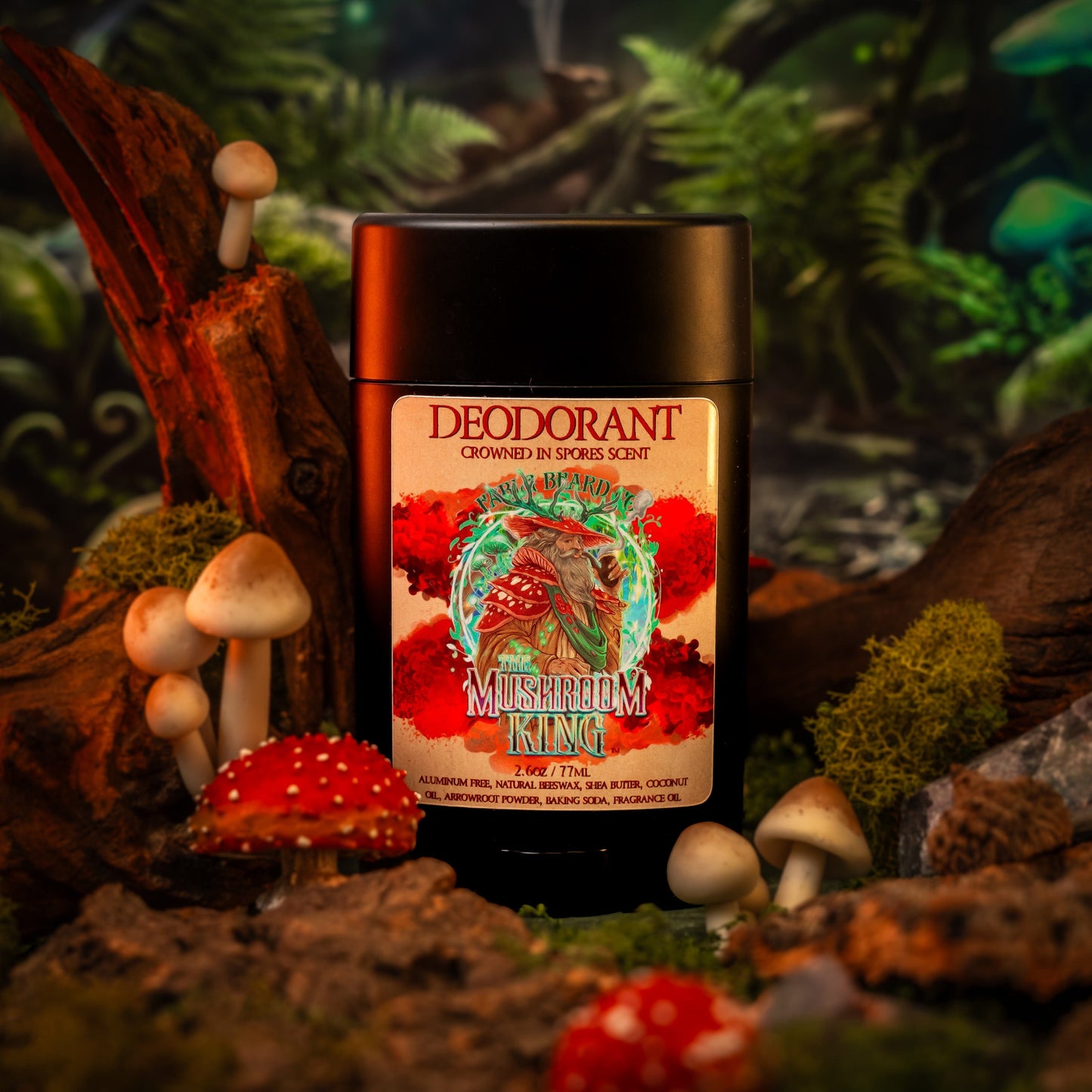 Mushroom King - Deodorant - Mystical Clary Sage, Cozy Nutmeg, Wild Red Oak