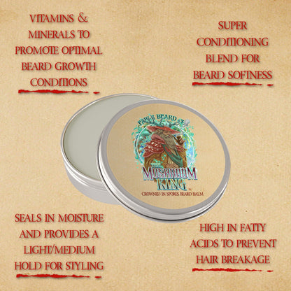 Mushroom King - Beard Balm - Mystical Clary Sage, Cozy Nutmeg, Wild Red Oak
