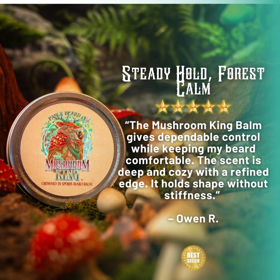 Mushroom King - Beard Balm - Mystical Clary Sage, Cozy Nutmeg, Wild Red Oak