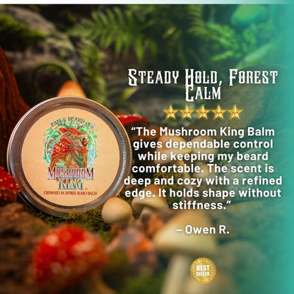 Mushroom King - Beard Balm - Mystical Clary Sage, Cozy Nutmeg, Wild Red Oak
