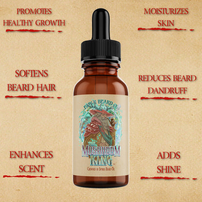 Mushroom King - Beard Oil - Mystical Clary Sage, Cozy Nutmeg, Wild Red Oak