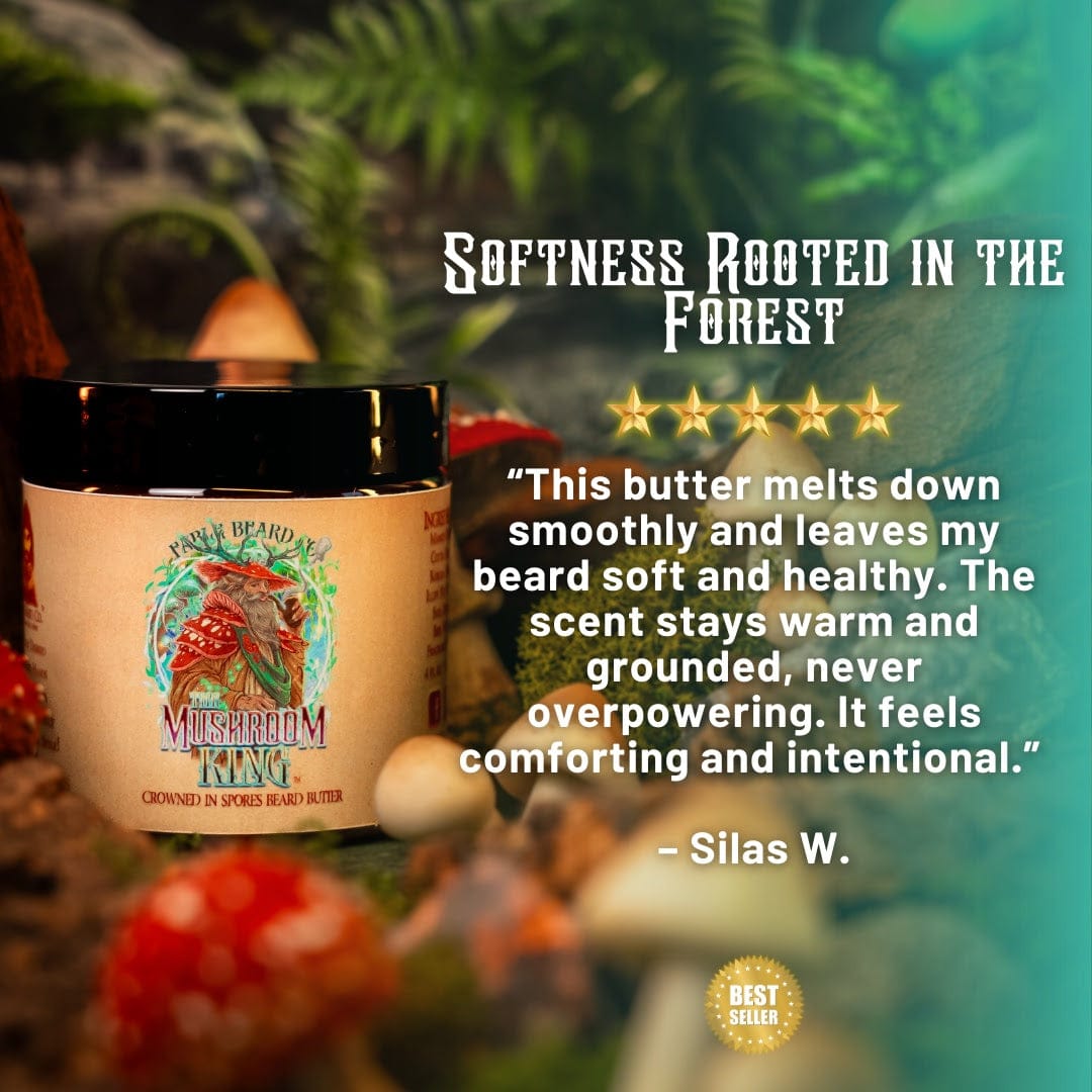 Mushroom King - Beard Butter - Mystical Clary Sage, Cozy Nutmeg, Wild Red Oak