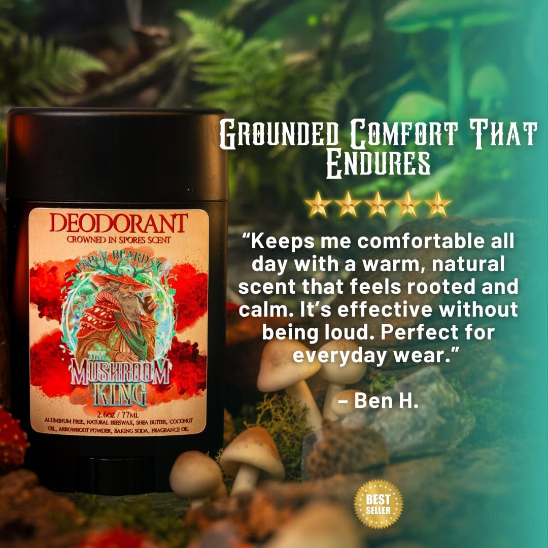 Mushroom King - Deodorant - Mystical Clary Sage, Cozy Nutmeg, Wild Red Oak