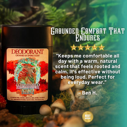 Mushroom King - Deodorant - Mystical Clary Sage, Cozy Nutmeg, Wild Red Oak