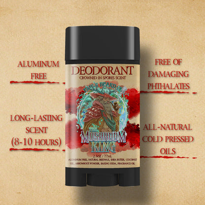 Mushroom King - Deodorant - Mystical Clary Sage, Cozy Nutmeg, Wild Red Oak