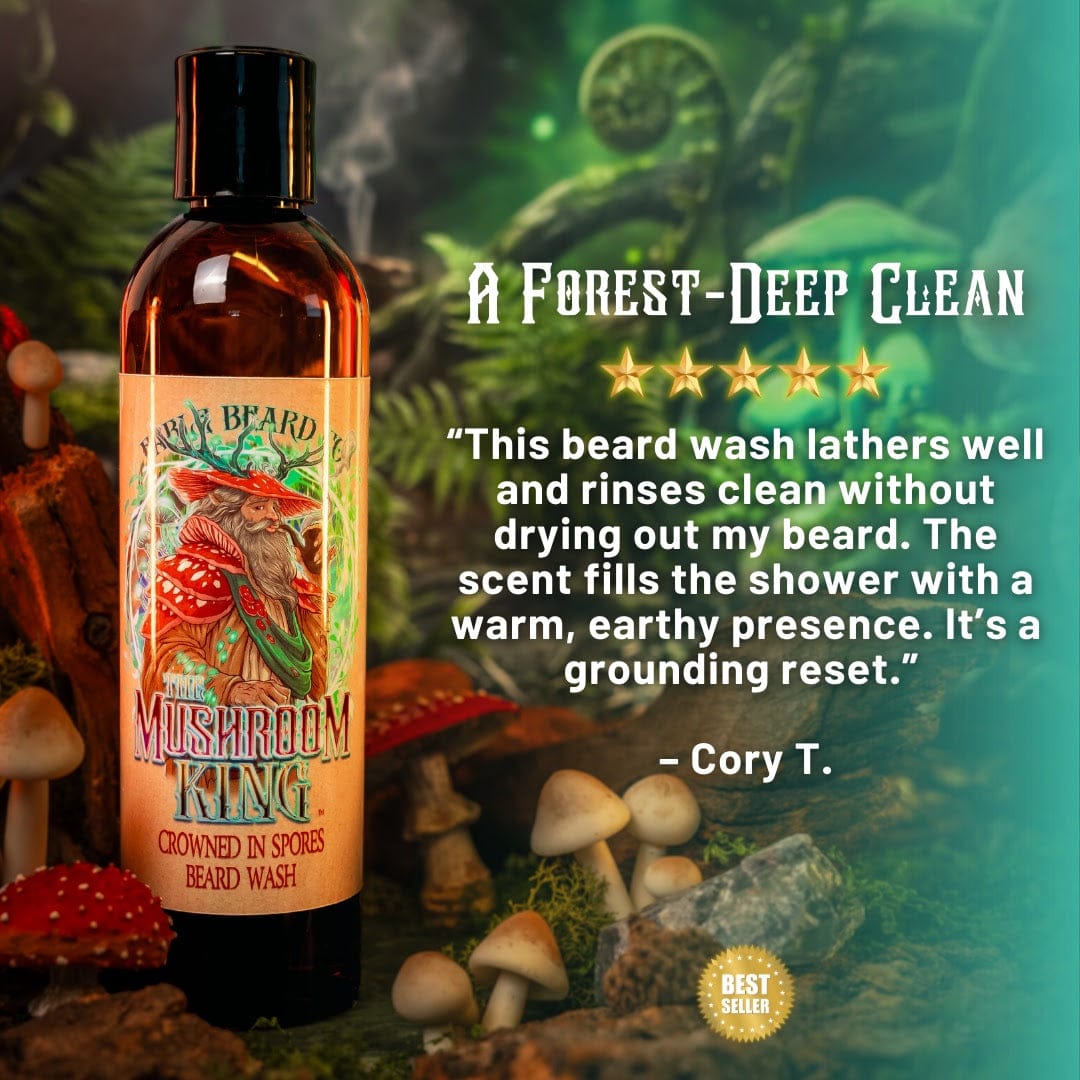 Mushroom King - Beard Wash - Mystical Clary Sage, Cozy Nutmeg, Wild Red Oak