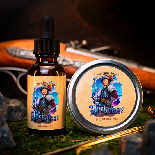 The Musketeer - Beard Oil & Balm Kit - Valiant Dark Walnut, Roguish Cognac, Smoldering Gunpowder