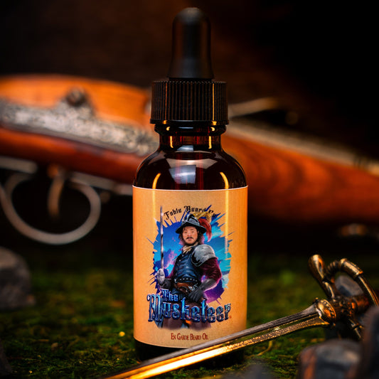 The Musketeer - Beard Oil - Valiant Dark Walnut, Roguish Cognac, Smoldering Gunpowder