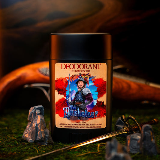 The Musketeer - Deodorant - Valiant Dark Walnut, Roguish Cognac, Smoldering Gunpowder