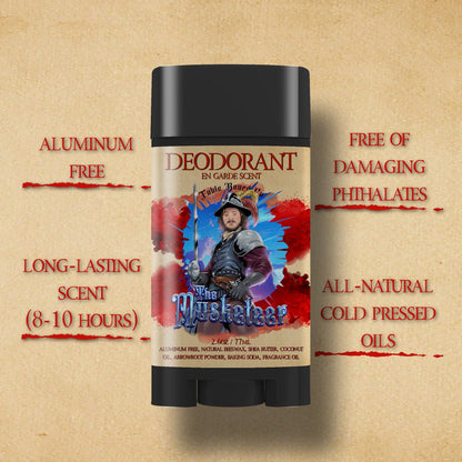 The Musketeer - Deodorant - Valiant Dark Walnut, Roguish Cognac, Smoldering Gunpowder