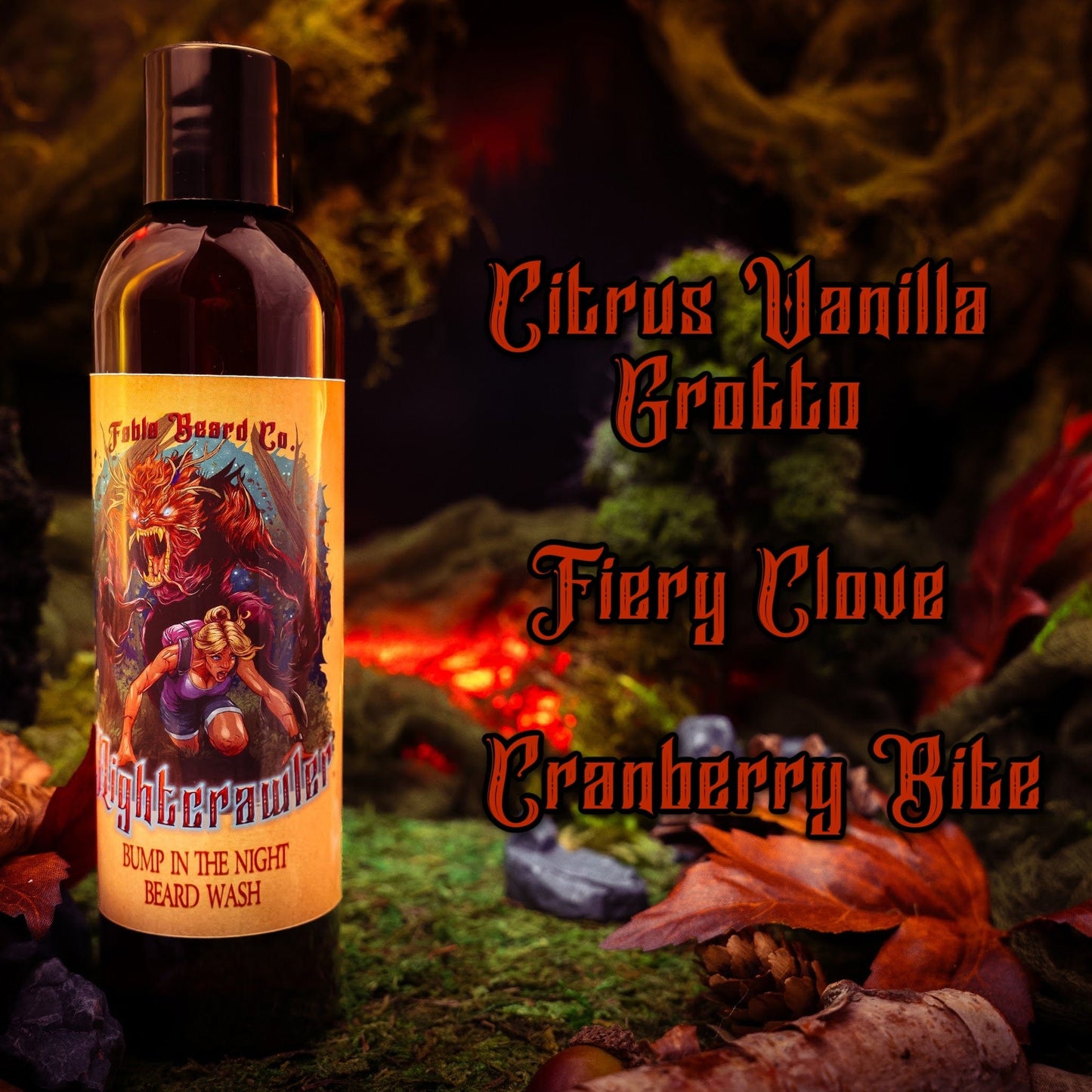 Nightcrawler - Beard Wash - Citrus Vanilla Grotto, Fiery Clove, Cranberry Bite