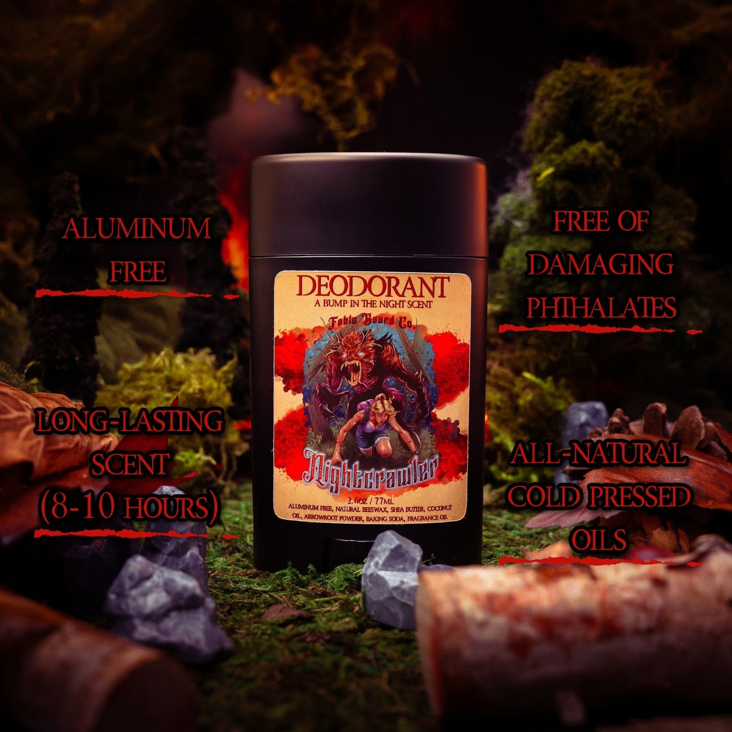 Nightcrawler - Deodorant - Citrus Vanilla Grotto, Fiery Clove, Cranberry Bite