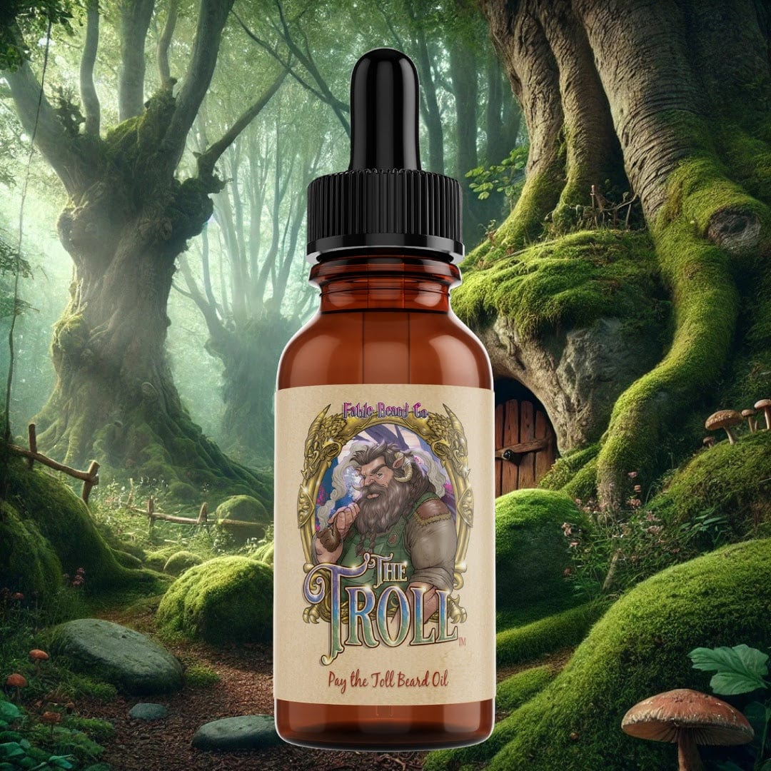 The Troll - Beard Oil - Sandalwood Pipe, Oak Moss Bridge, Refreshing Stream, and Bright Spring Air