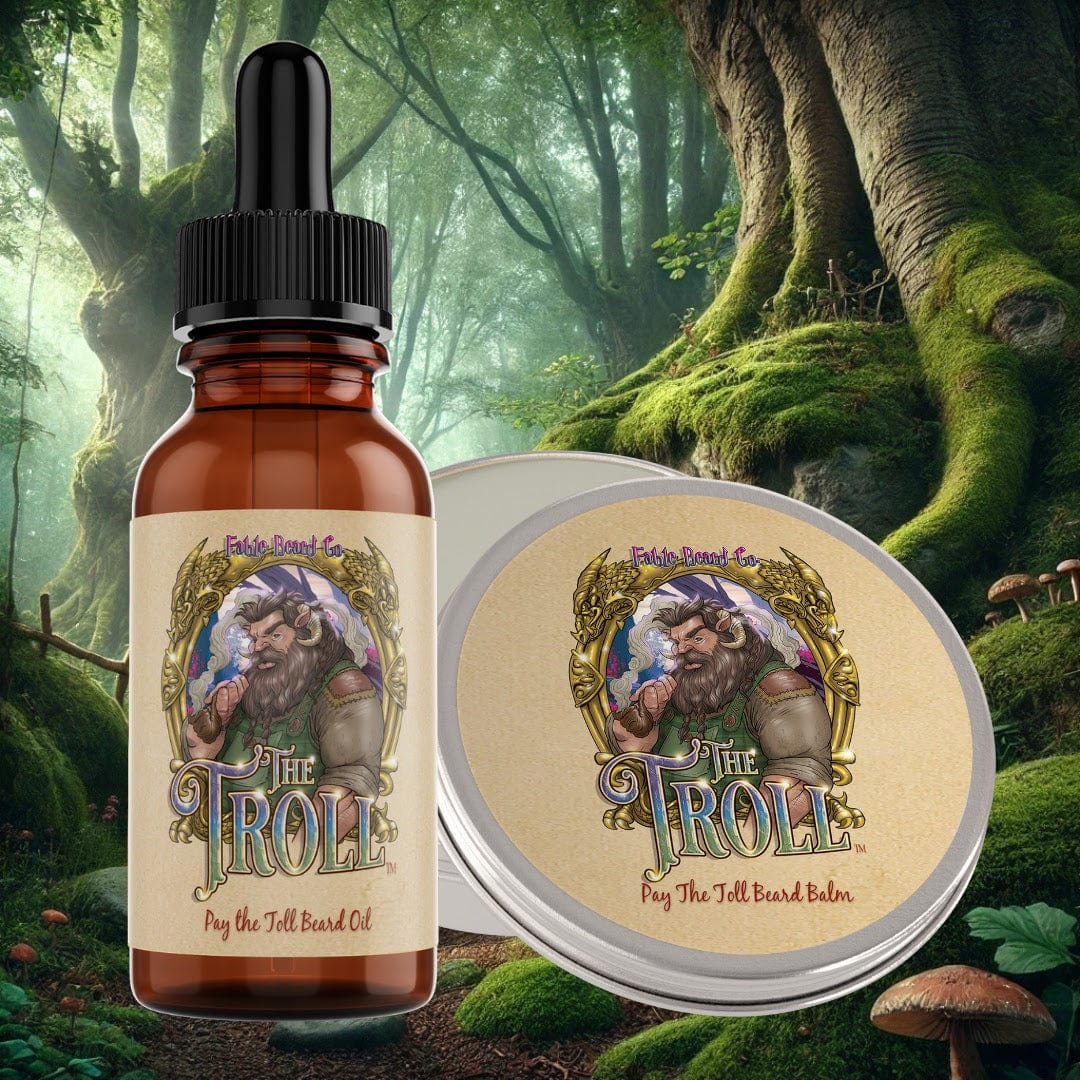 The Troll - Beard Oil & Balm Kit - Sandalwood Pipe, Oak Moss Bridge, Refreshing Stream, and Bright Spring Air