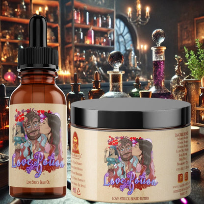 The Love Potion - Beard Oil & Butter Kit - Fierce Citrus, Rugged Musk, Soft Peaches, and Light Berries