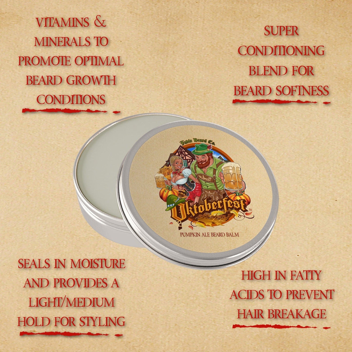 Oktoberfest - Beard Balm - Pumpkin Ale, Sweet Potato, German Oak Tree, & Lederhosen Leather