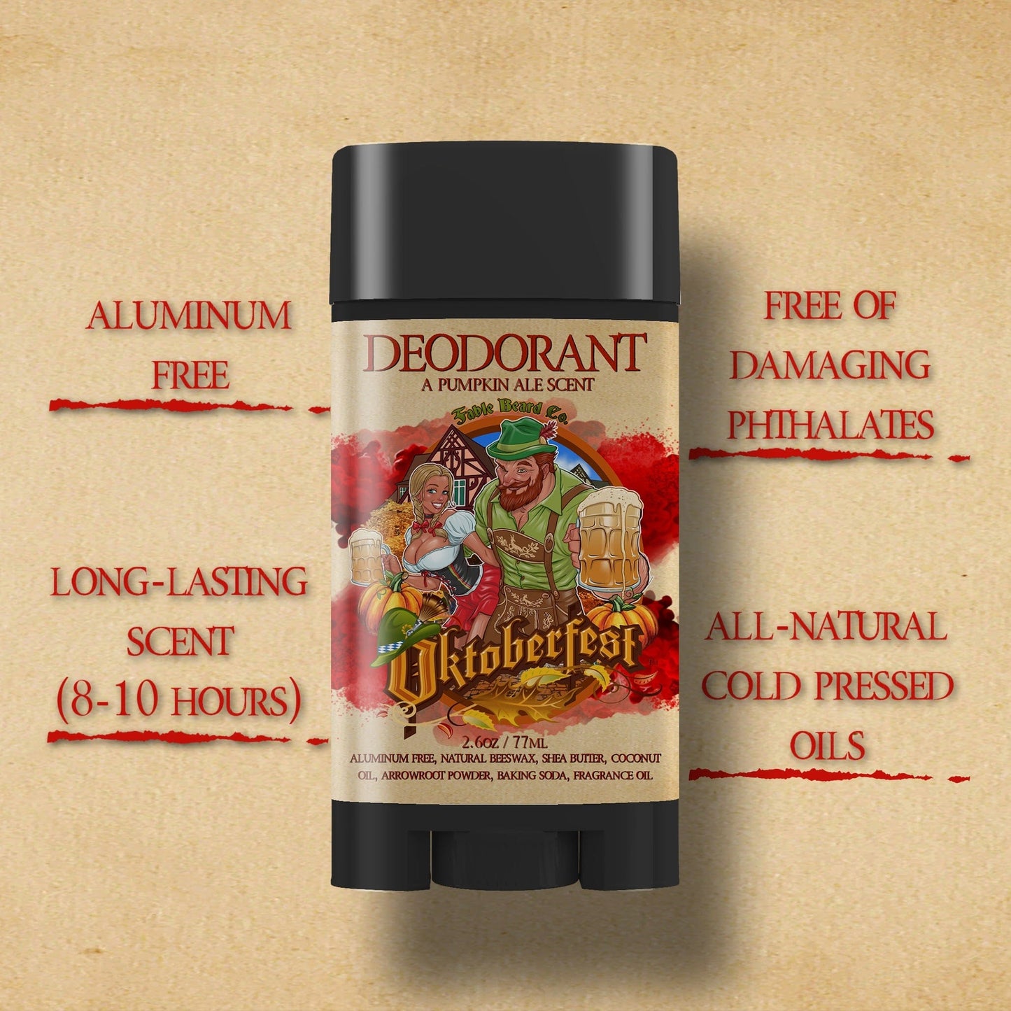Oktoberfest - Deodorant - Pumpkin Ale, Sweet Potato, German Oak Tree, & Lederhosen Leather