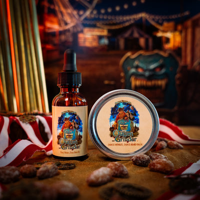 Organ Grinder - Beard Oil & Balm Kit - Moonlit Blueberry Jam, Cheesecake Filling, Roasted Almond Praline