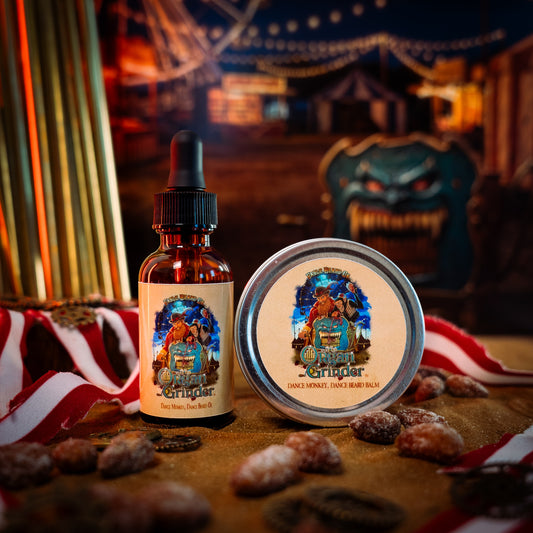 Organ Grinder - Beard Oil & Balm Kit - Moonlit Blueberry Jam, Cheesecake Filling, Roasted Almond Praline
