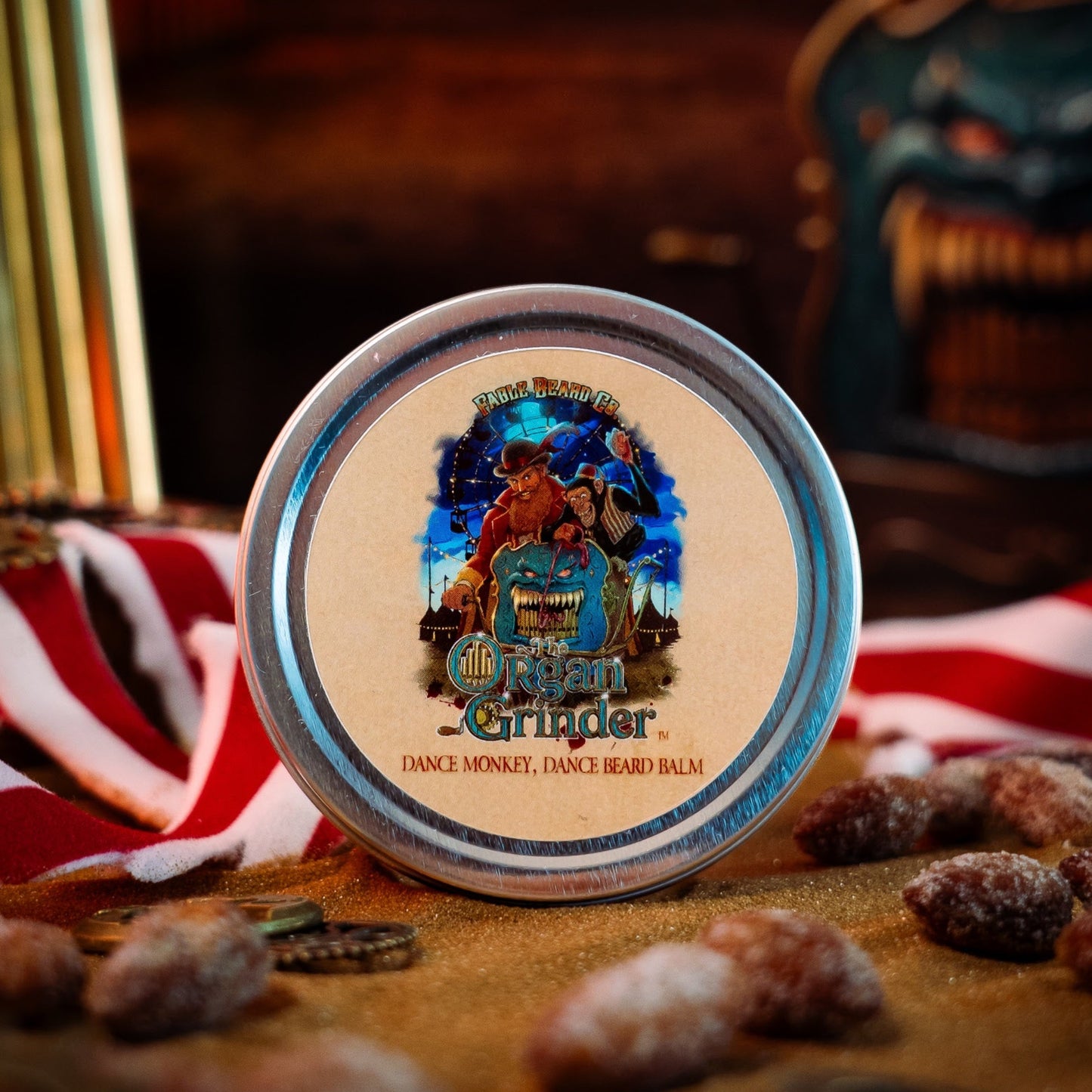 Organ Grinder - Beard Balm - Moonlit Blueberry Jam, Cheesecake Filling, Roasted Almond Praline