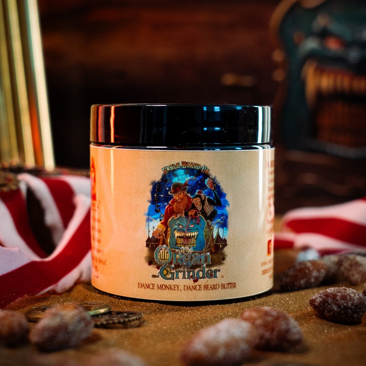 Organ Grinder - Beard Butter - Moonlit Blueberry Jam, Cheesecake Filling, Roasted Almond Praline