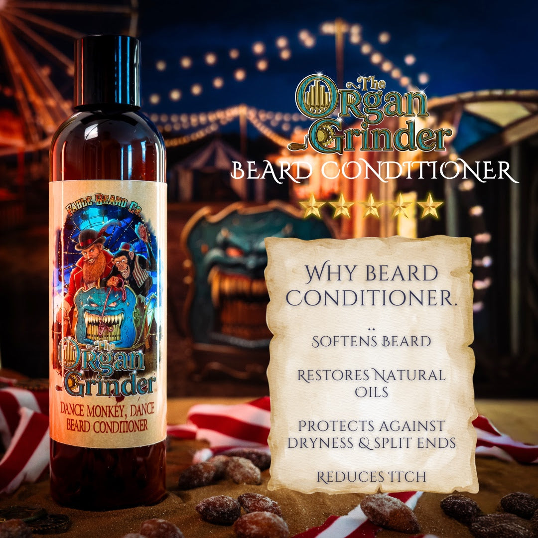 Organ Grinder - Beard Conditioner - Moonlit Blueberry Jam, Cheesecake Filling, Roasted Almond Praline