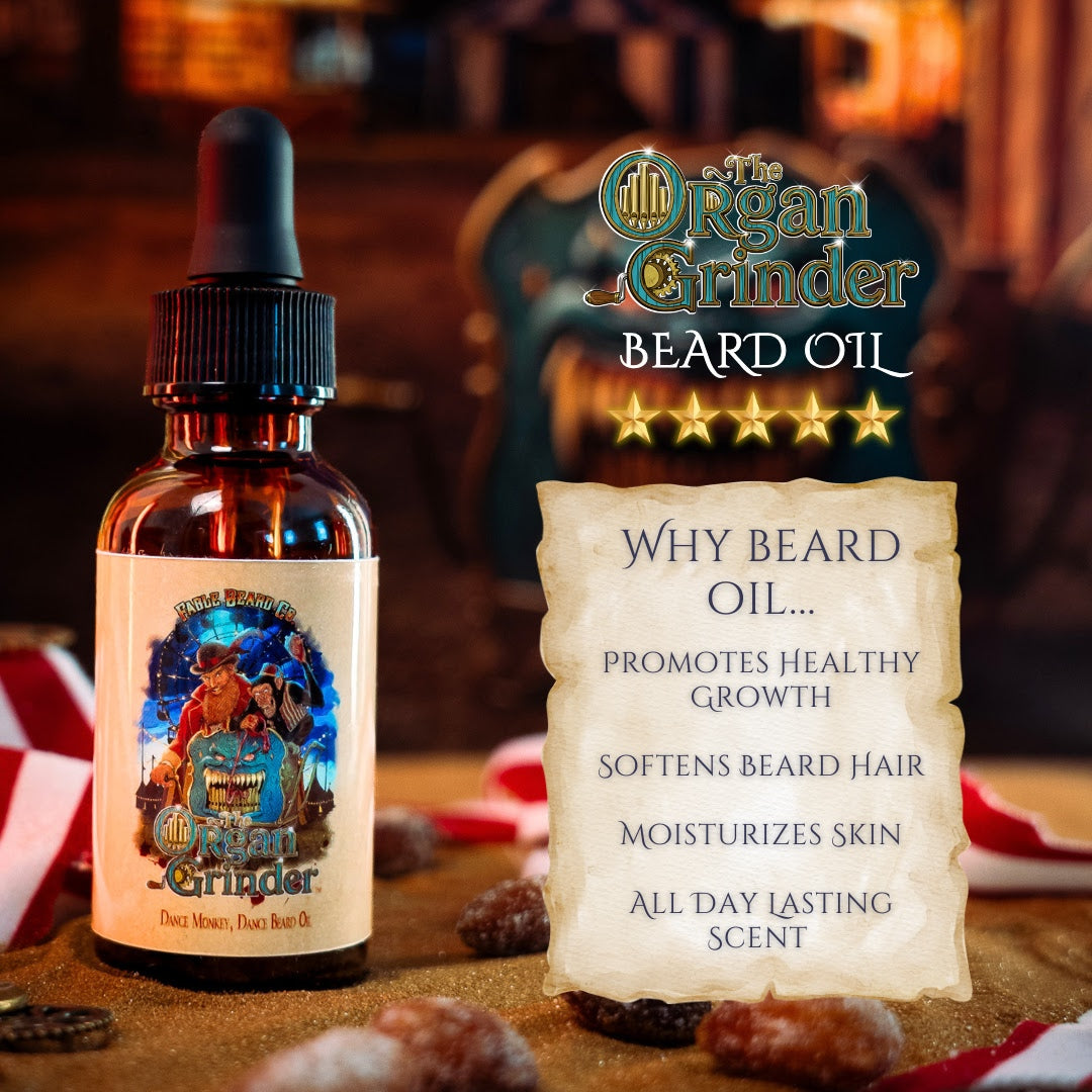 Organ Grinder - Beard Oil - Moonlit Blueberry Jam, Cheesecake Filling, Roasted Almond Praline
