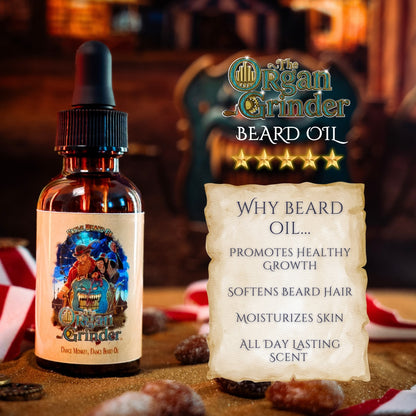Organ Grinder - Beard Oil - Moonlit Blueberry Jam, Cheesecake Filling, Roasted Almond Praline