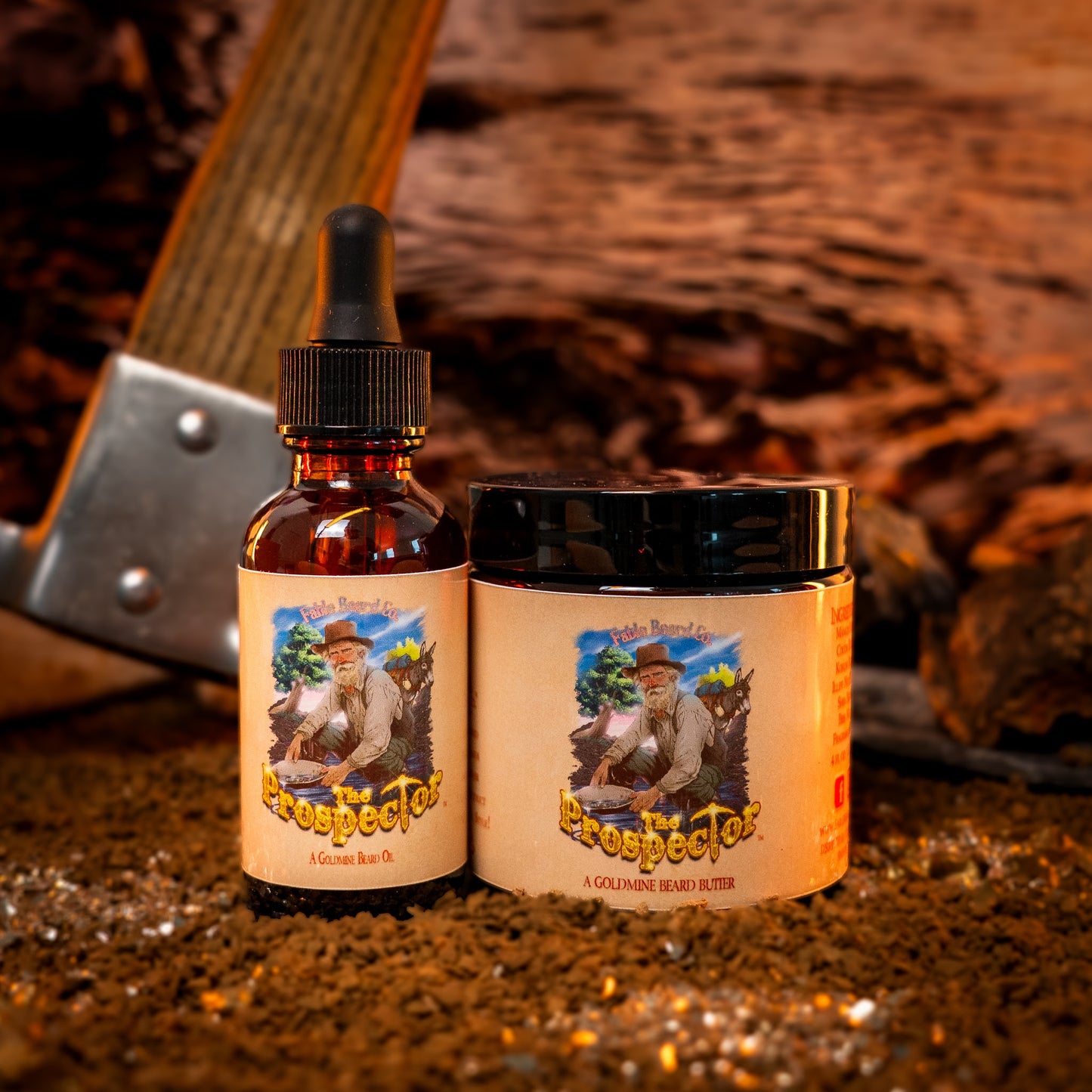 The Prospector - Beard Oil & Butter Kit - Glacier Creek Water, Sugar Pine Timber, Frontier Turned Soil