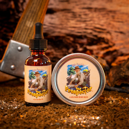 The Prospector - Beard Oil & Balm Kit - Glacier Creek Water, Sugar Pine Timber, Frontier Turned Soil