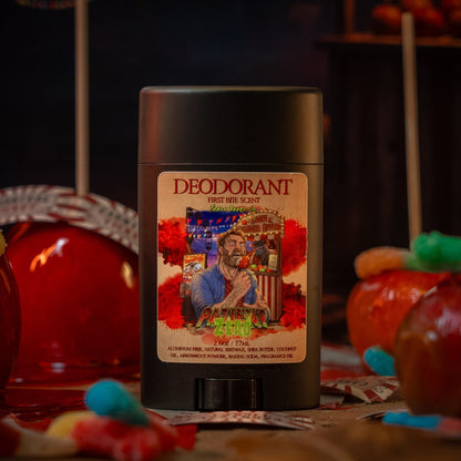 Patient Zero - Deodorant - Tart Gummy Candy, Spiced Harvest Musk, Buttery Fried Dough