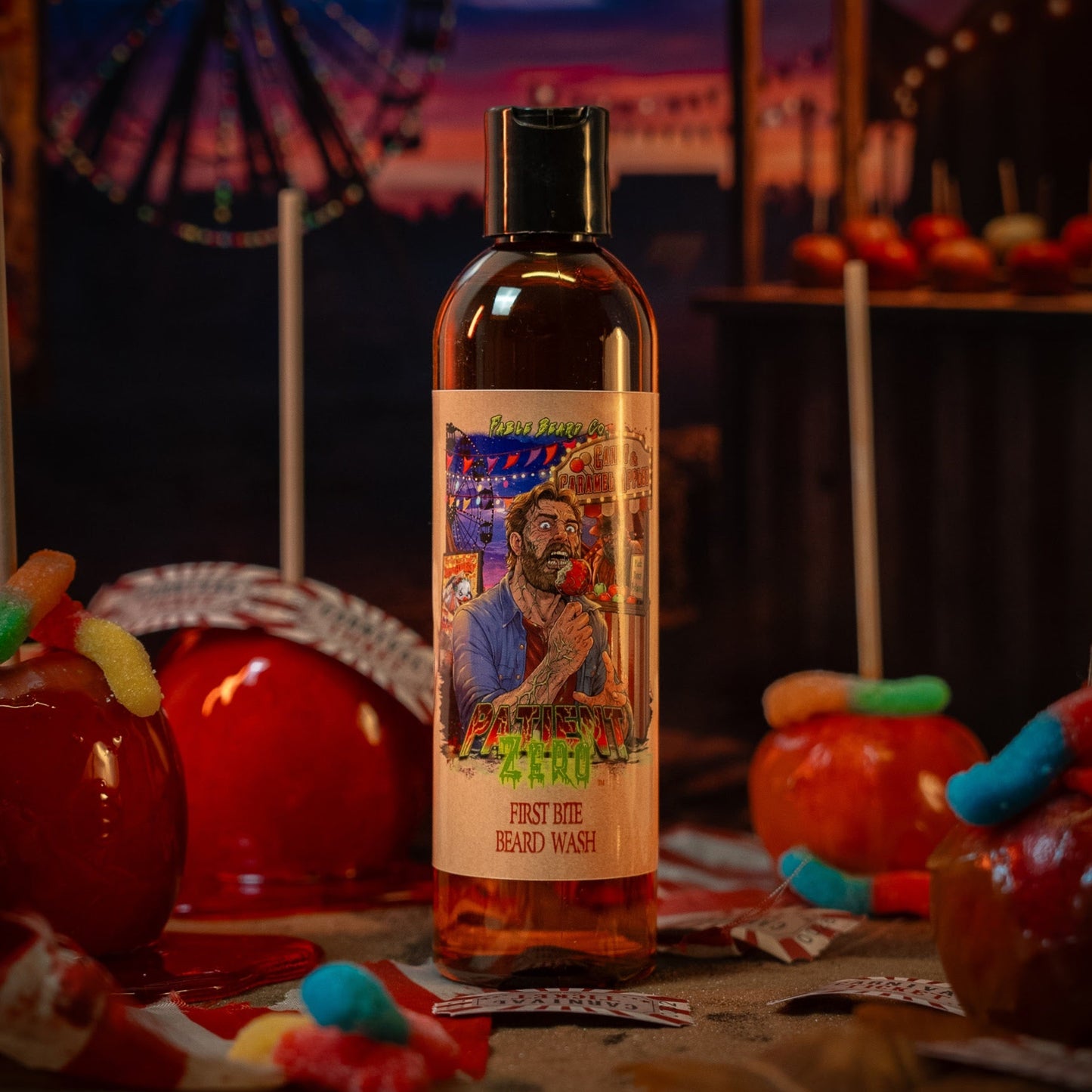 Patient Zero - Beard Wash - Tart Gummy Candy, Spiced Harvest Musk, Buttery Fried Dough