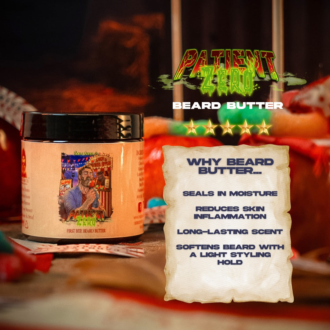 Patient Zero - Beard Butter - Tart Gummy Candy, Spiced Harvest Musk, Buttery Fried Dough