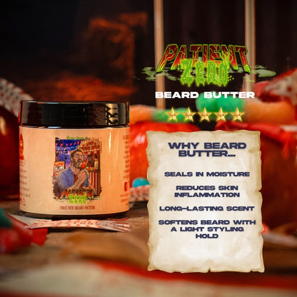 Patient Zero - Beard Butter - Tart Gummy Candy, Spiced Harvest Musk, Buttery Fried Dough