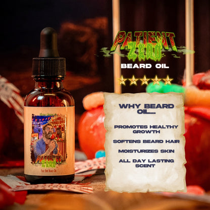 Patient Zero - Beard Oil - Tart Gummy Candy, Spiced Harvest Musk, Buttery Fried Dough