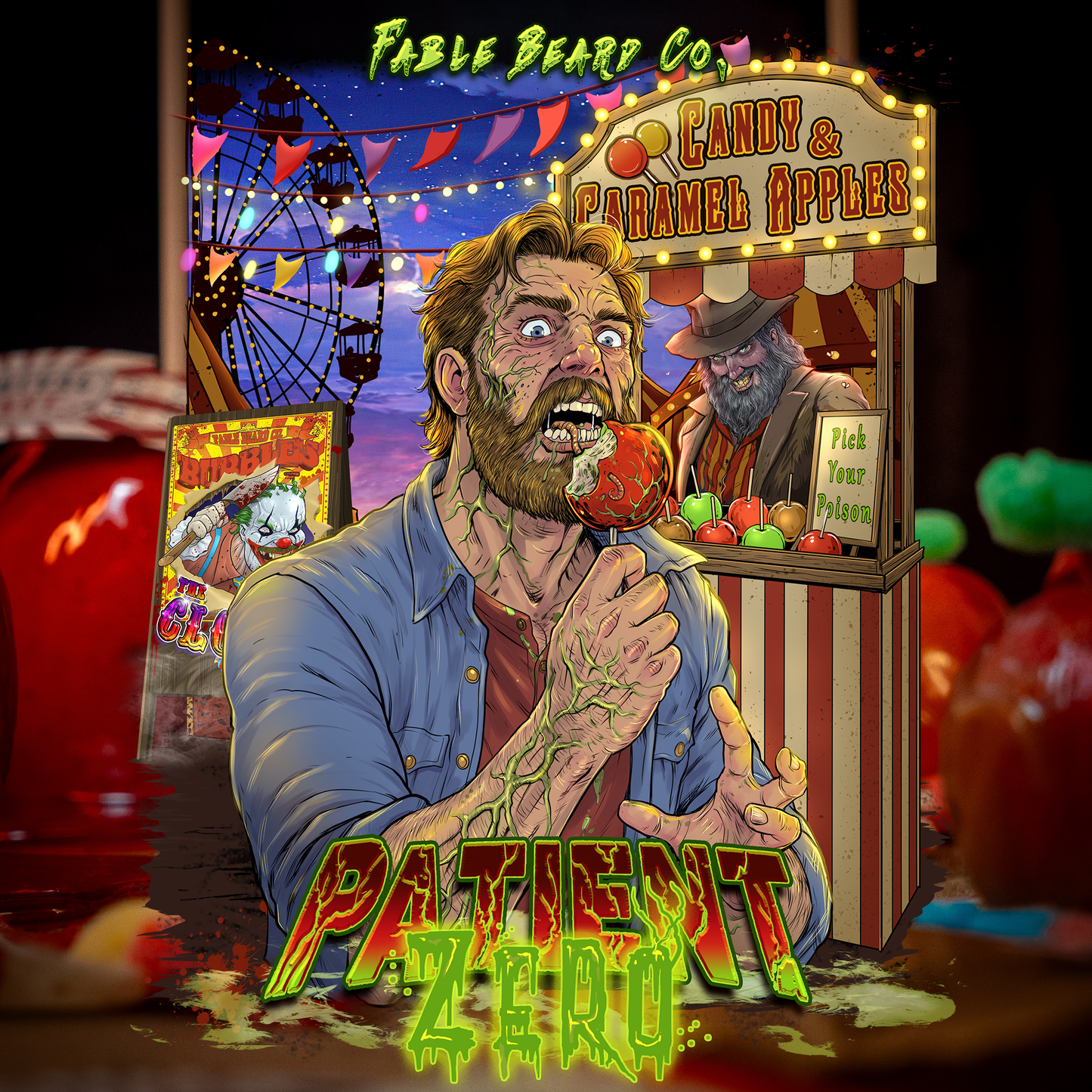 Patient Zero - Beard Balm - Tart Gummy Candy, Spiced Harvest Musk, Buttery Fried Dough
