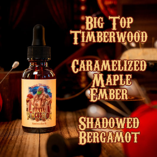 Pincushion - Beard Oil & Balm Kit - Big Top Timberwood, Caramelized Maple Ember, Shadowed Bergamot