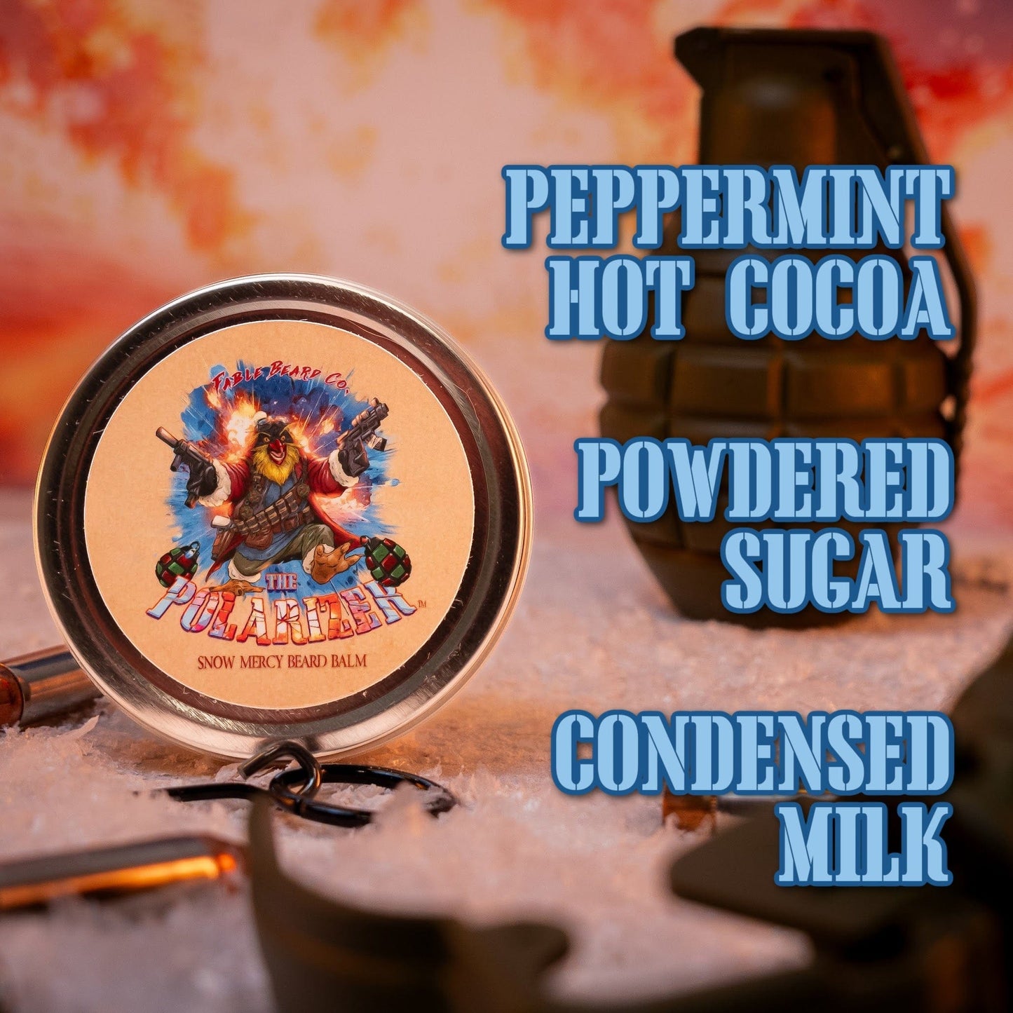 The Polarizer - Beard Balm - Peppermint Hot Cocoa, Powdered Sugar, Condensed Milk
