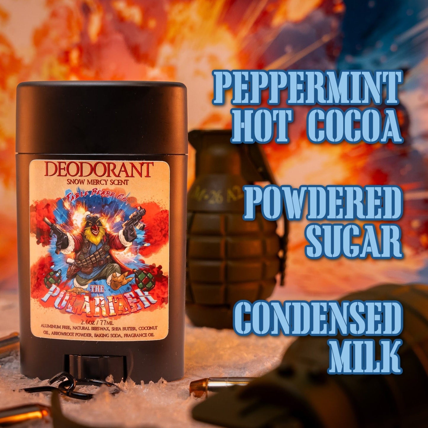 The Polarizer - Deodorant - Peppermint Hot Cocoa, Powdered Sugar, Condensed Milk