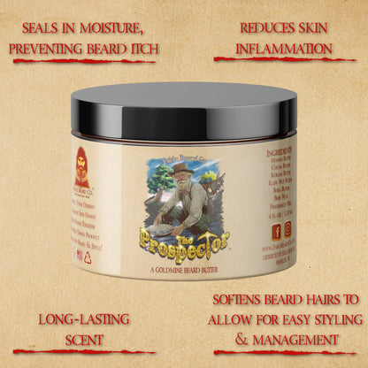 The Prospector - Beard Butter - Glacier Creek Water, Sugar Pine Timber, Frontier Turned Soil