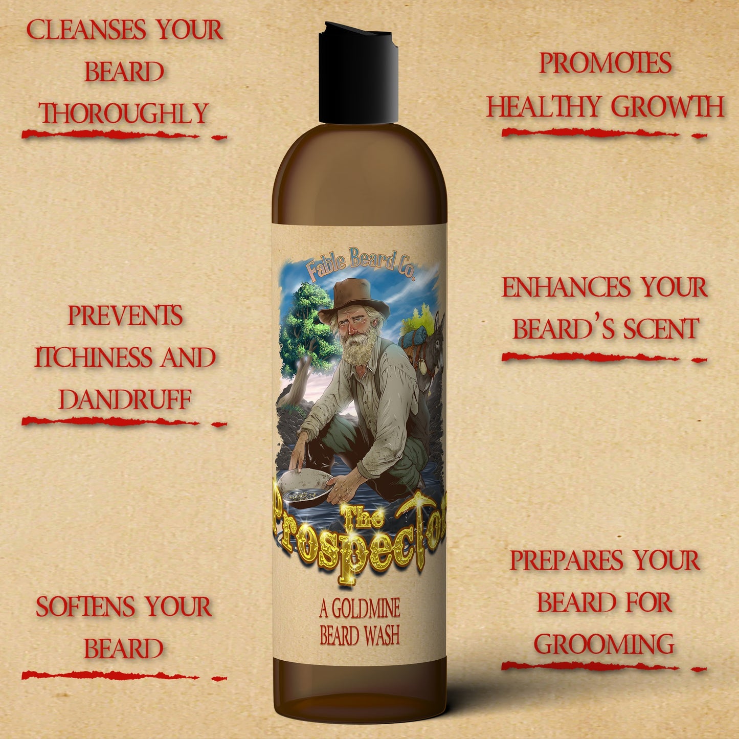 The Prospector - Beard Wash - Glacier Creek Water, Sugar Pine Timber, Frontier Turned Soil