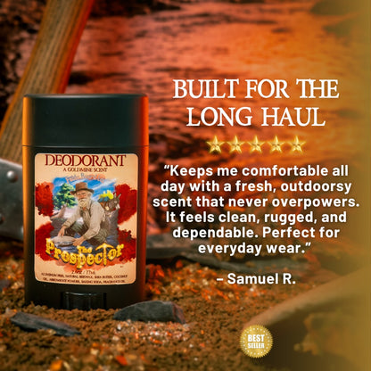 The Prospector - Deodorant - Glacier Creek Water, Sugar Pine Timber, Frontier Turned Soil