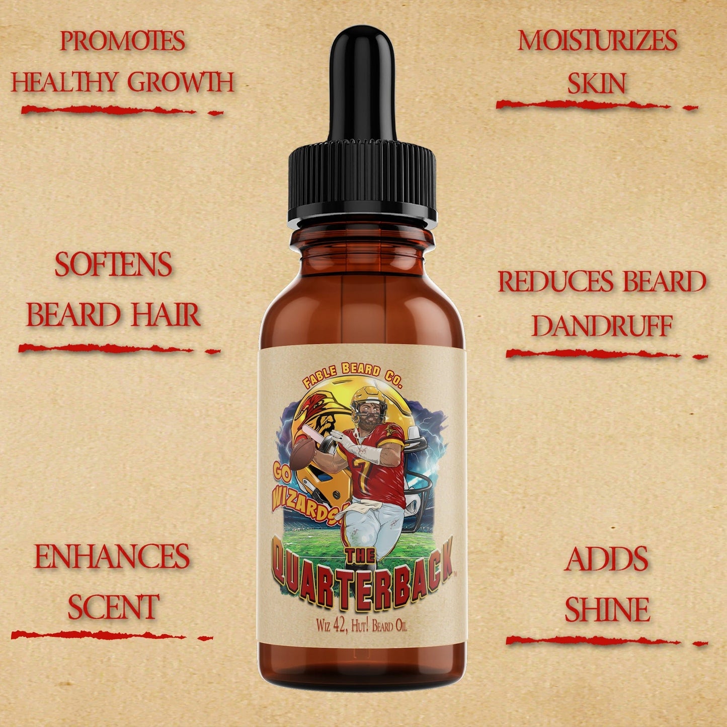 The Quarterback - Beard Oil - Aromatic Timberwood, Freshly Squeezed Lemons, Grassy Fields