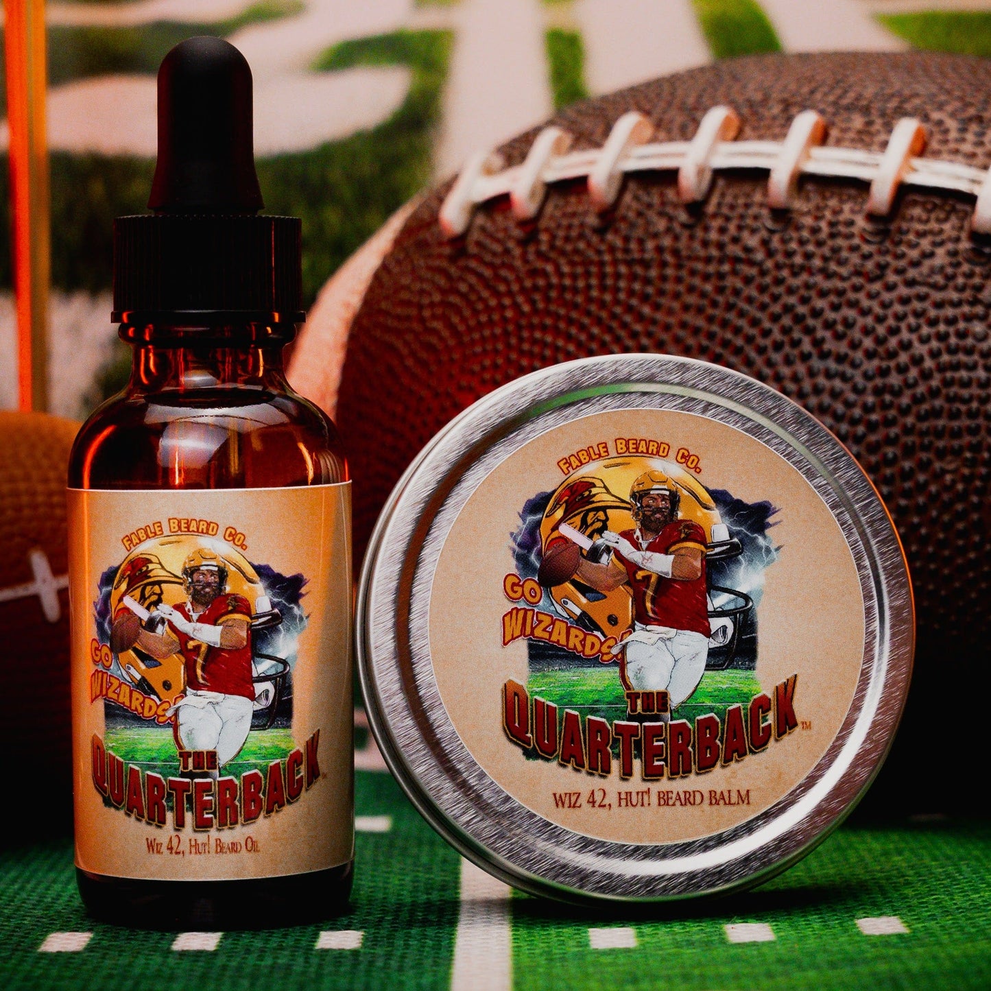 The Quarterback - Beard Oil & Balm Kit - Aromatic Timberwood, Freshly Squeezed Lemons, Grassy Fields