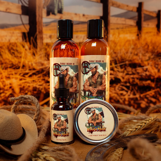 The Rancher - Complete Balm Kit - Fresh Cut Cedar, Green Pastures, Leather Boots