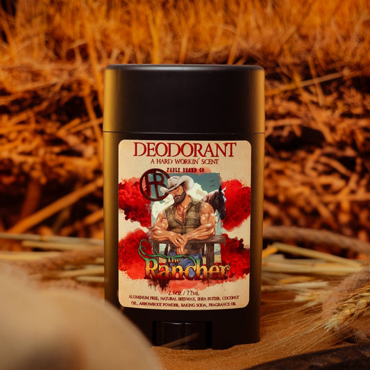 The Rancher - Deodorant - Fresh Cut Cedar, Green Pastures, Leather Boots