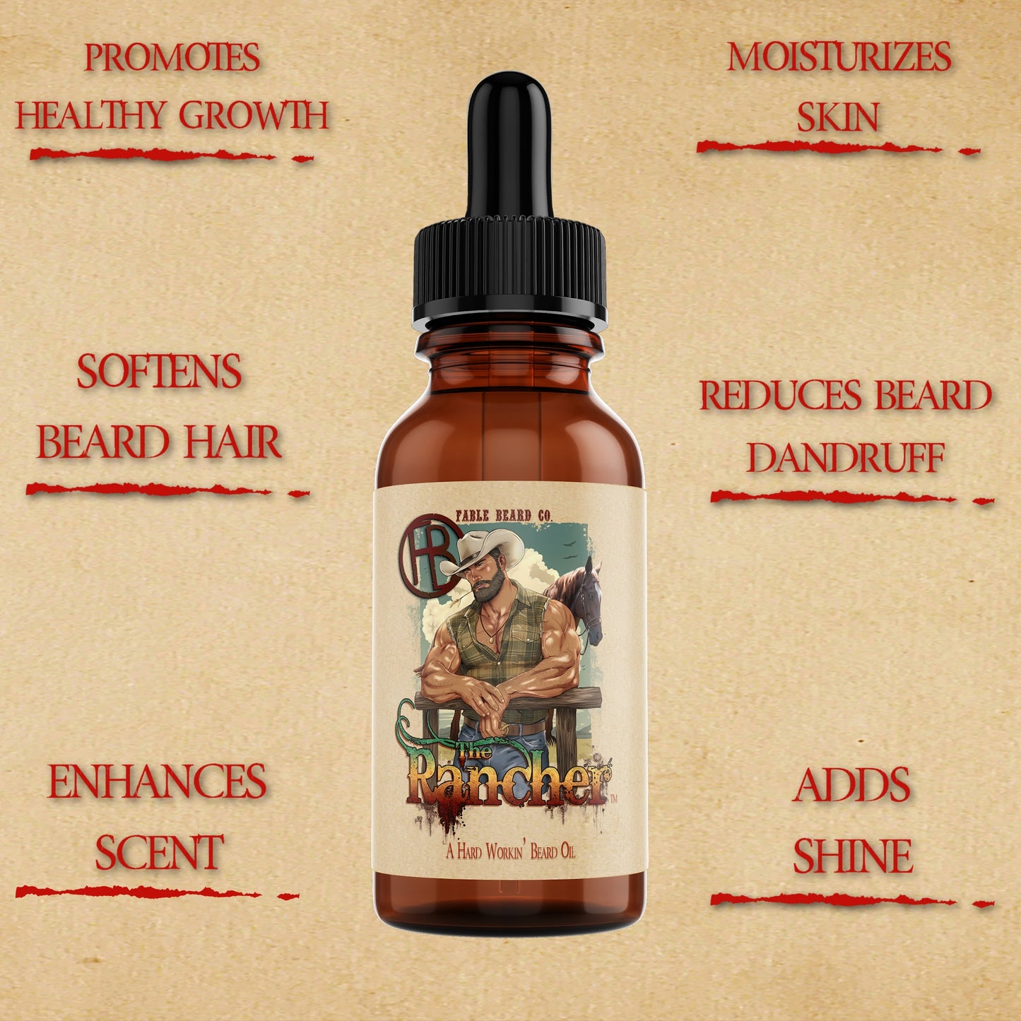 The Rancher - Beard Oil & Balm Kit - Fresh Cut Cedar, Green Pastures, Leather Boots