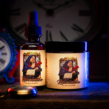 The Resolution - Beard Oil & Butter Kit - Cuban Cigars, Brazilian Coffee, and Vintage Champagne