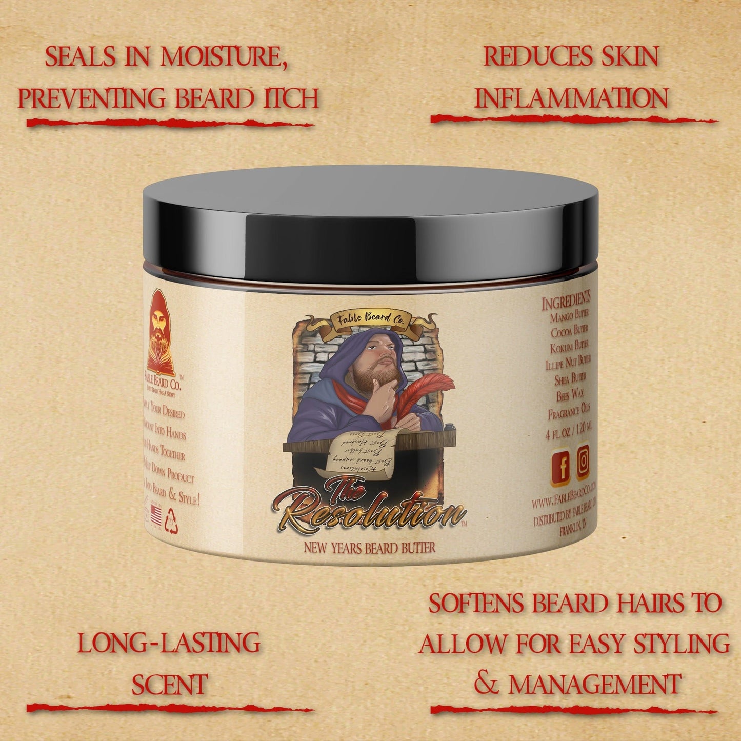 The Resolution - Beard Oil & Butter Kit - Cuban Cigars, Brazilian Coffee, and Vintage Champagne